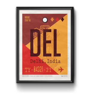 New Delhi, India  - DEL Airport Code Poster