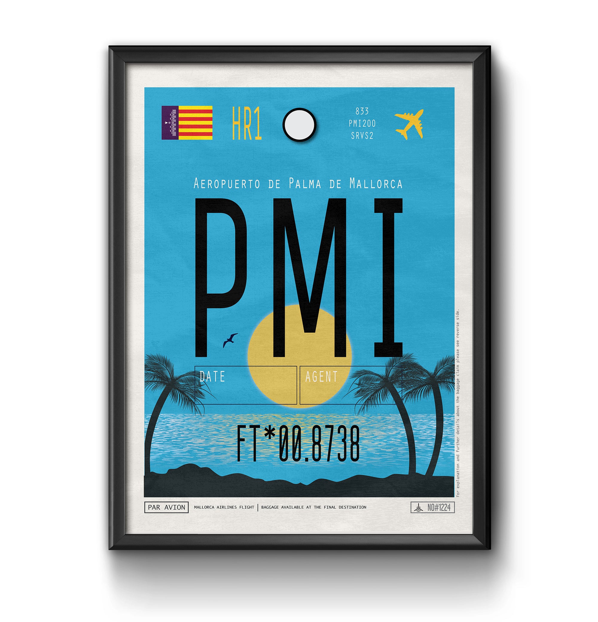 Palma de mallorca spain PMI airport tag poster luggage tag 