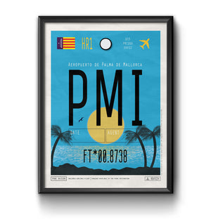 Palma de mallorca spain PMI airport tag poster luggage tag 