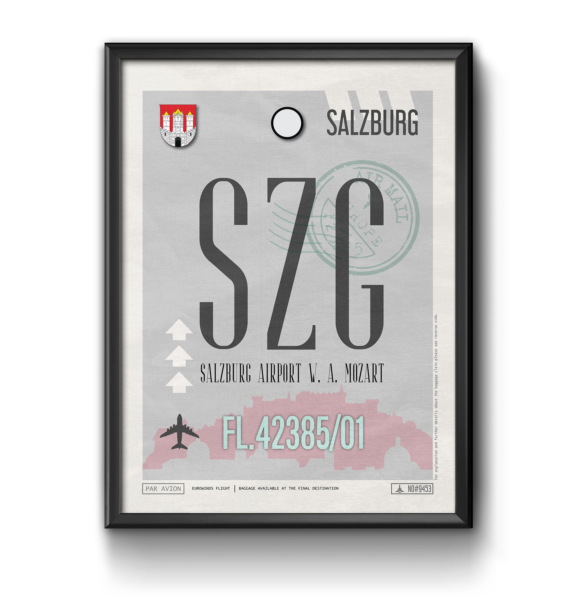 Salzburg, Austria - SZC Airport Code Poster