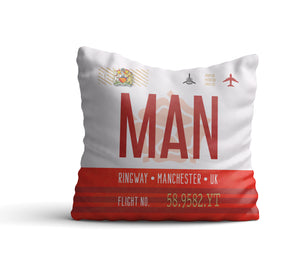 Manchester, United Kingdom - MAN Airport Code Pillow