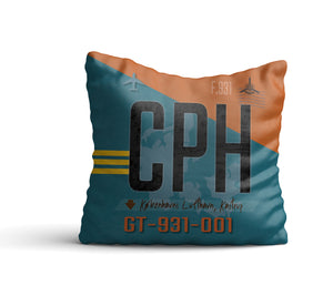 Copenhagen, Denmark - CPH Airport Code Pillow
