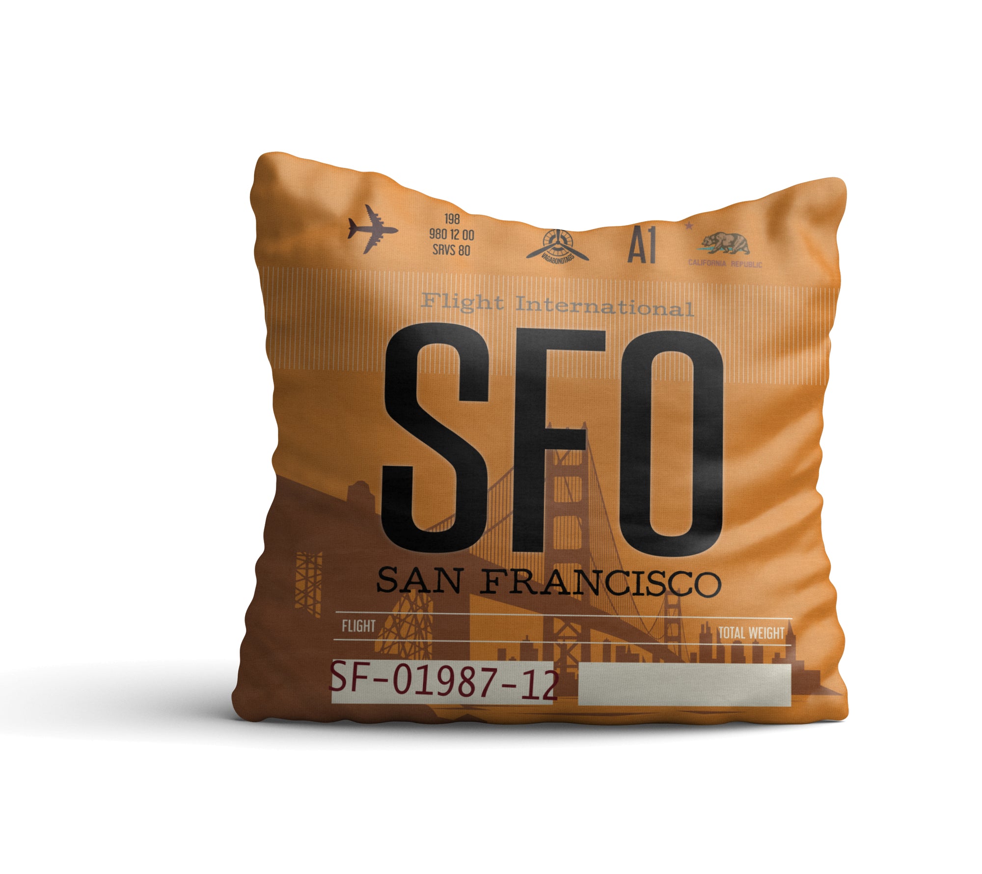 San Francisco, California USA - SFO Airport Code Pillow