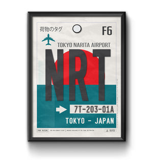 Tokyo Narita japan NRT airport tag poster luggage tag 