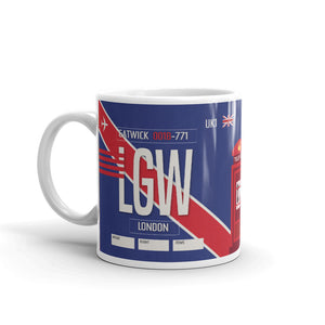 London, Gatwick UK - LGW Airport Code Mug