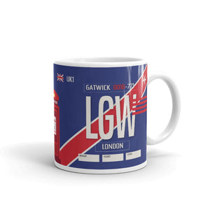 London, Gatwick UK - LGW Airport Code Mug