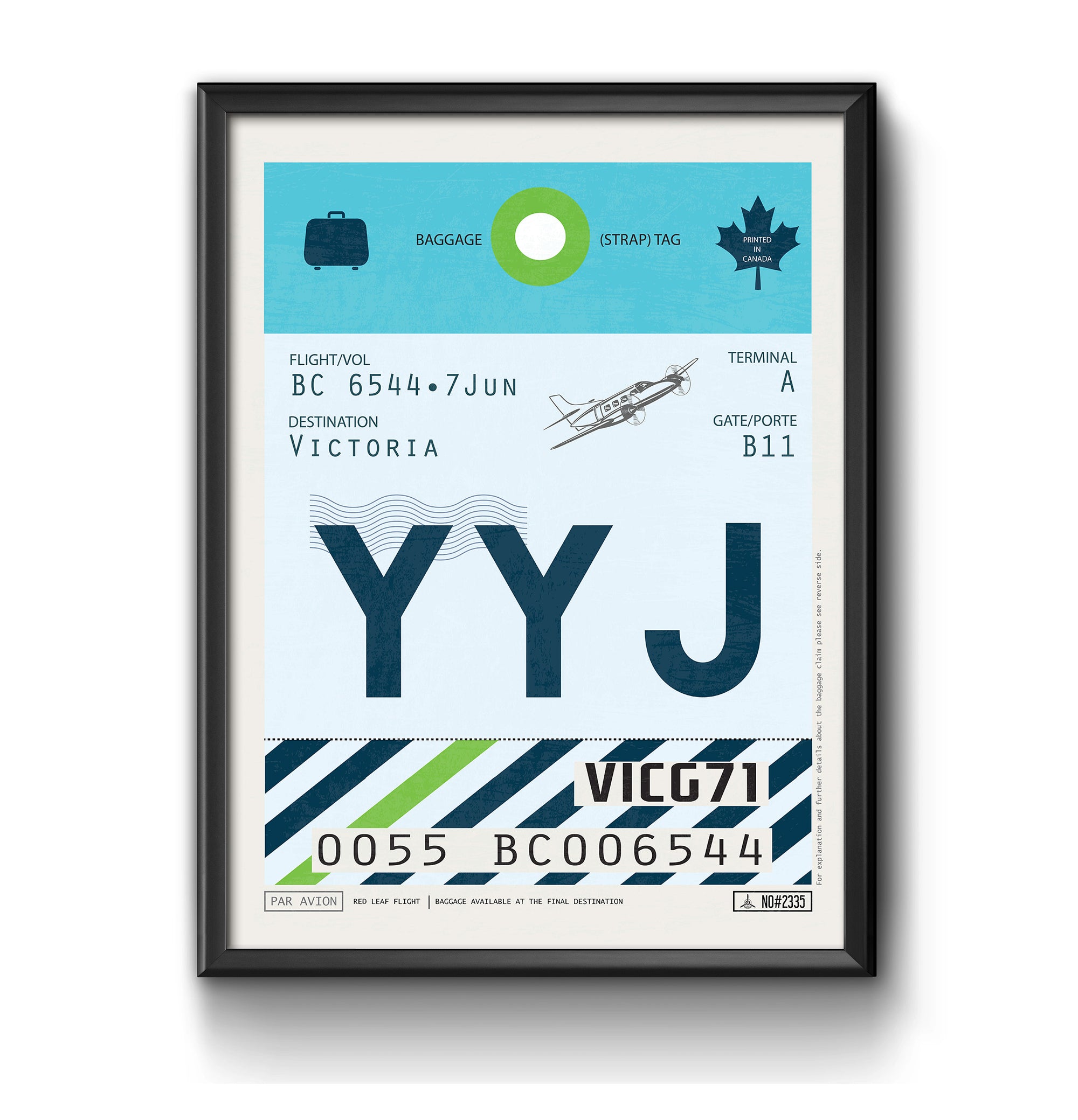 Victoria, Canada - YYJ Airport Code Poster