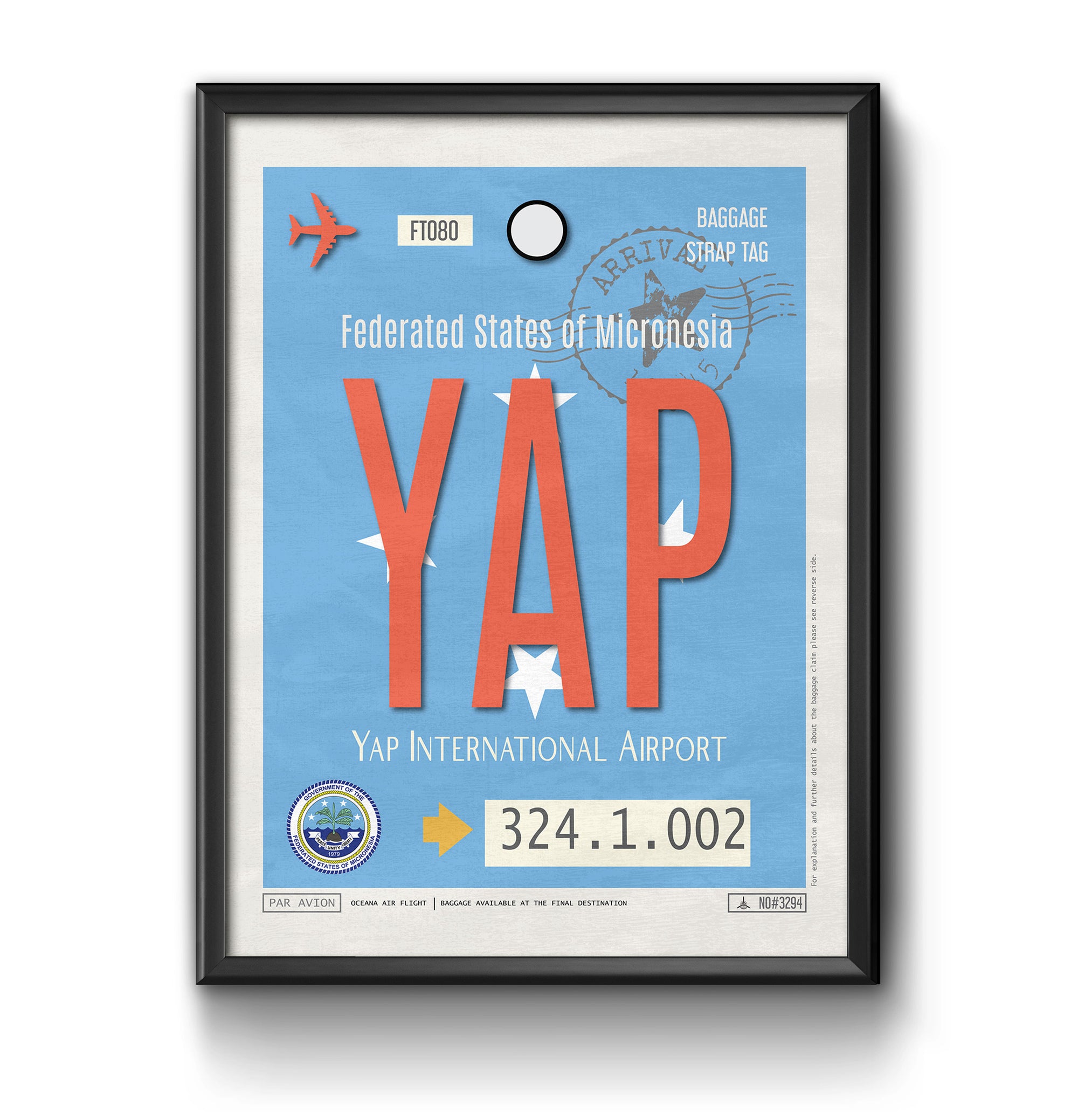 Yap, Micronesia - YAP Airport Code Poster