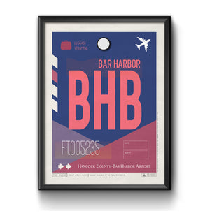 Bar Harbor, Maine, USA - BHB Airport Code Poster