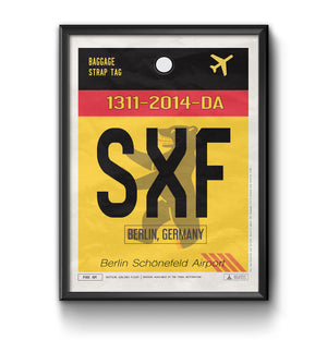 berlin germany SXF airport tag poster luggage tag 