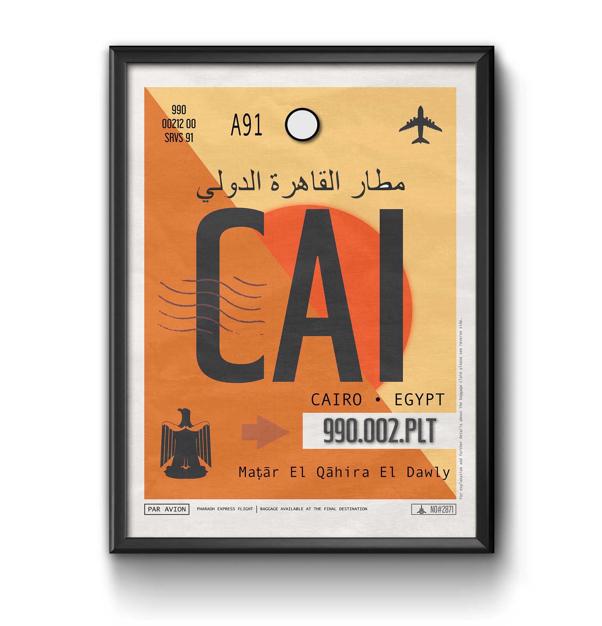 cairo egypt CAI airport tag poster luggage tag 