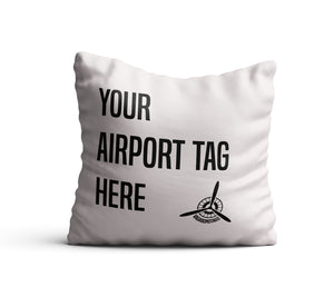 custom new airport tag pillow 