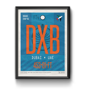dubai uAE DXB airport tag poster luggage tag 