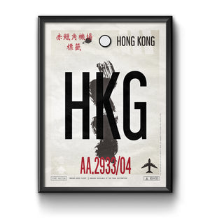 hong kong HKG airport tag poster luggage tag 