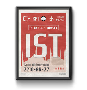 istanbul turkey IST airport tag poster luggage tag 