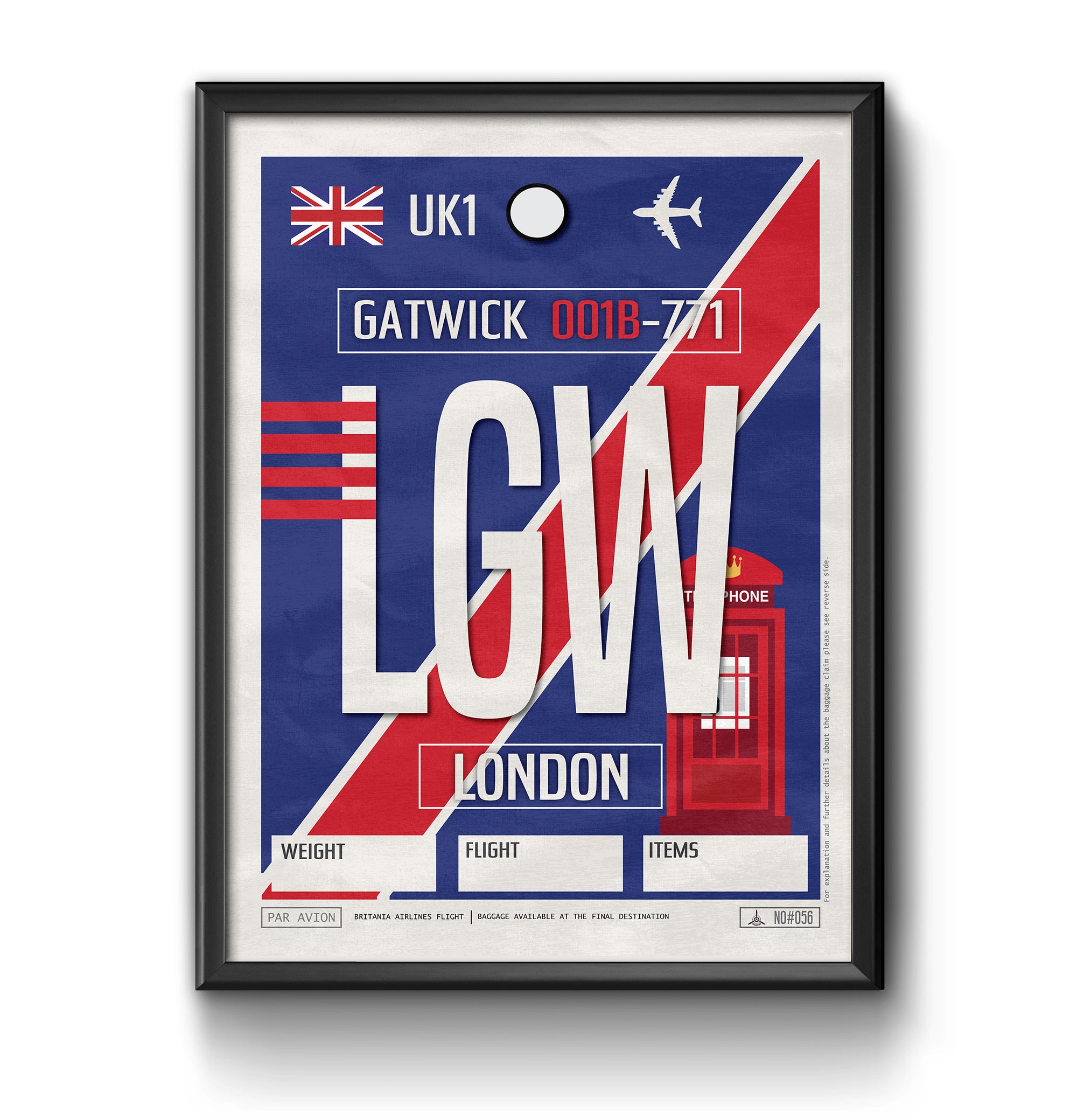 london gatwick UK LGW airport tag poster luggage tag 