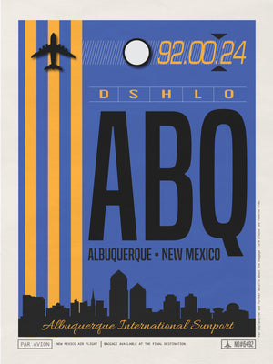 Albuquerque, New Mexico - ABQ Airport Code Poster