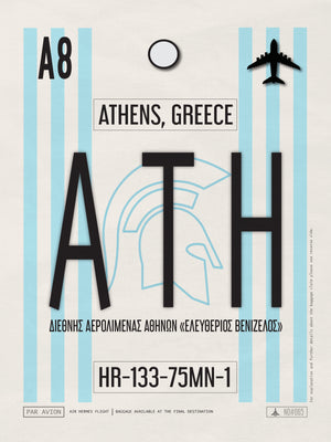 Athens, Greece - ATH Airport Code Poster