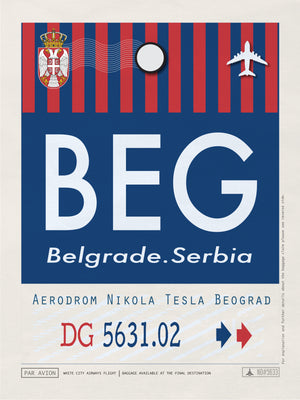 Belgrade, Serbia - BEG Airport Code Poster