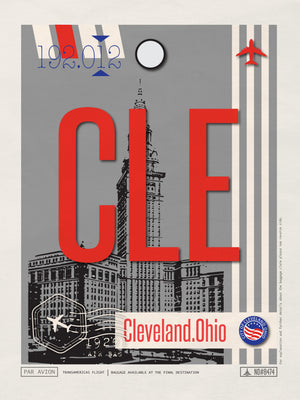 Cleveland, Ohio USA - CLE Airport Code Poster