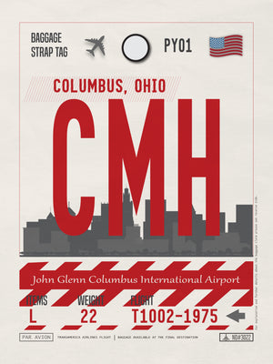 Columbus, Ohio USA - CMH Airport Code Poster