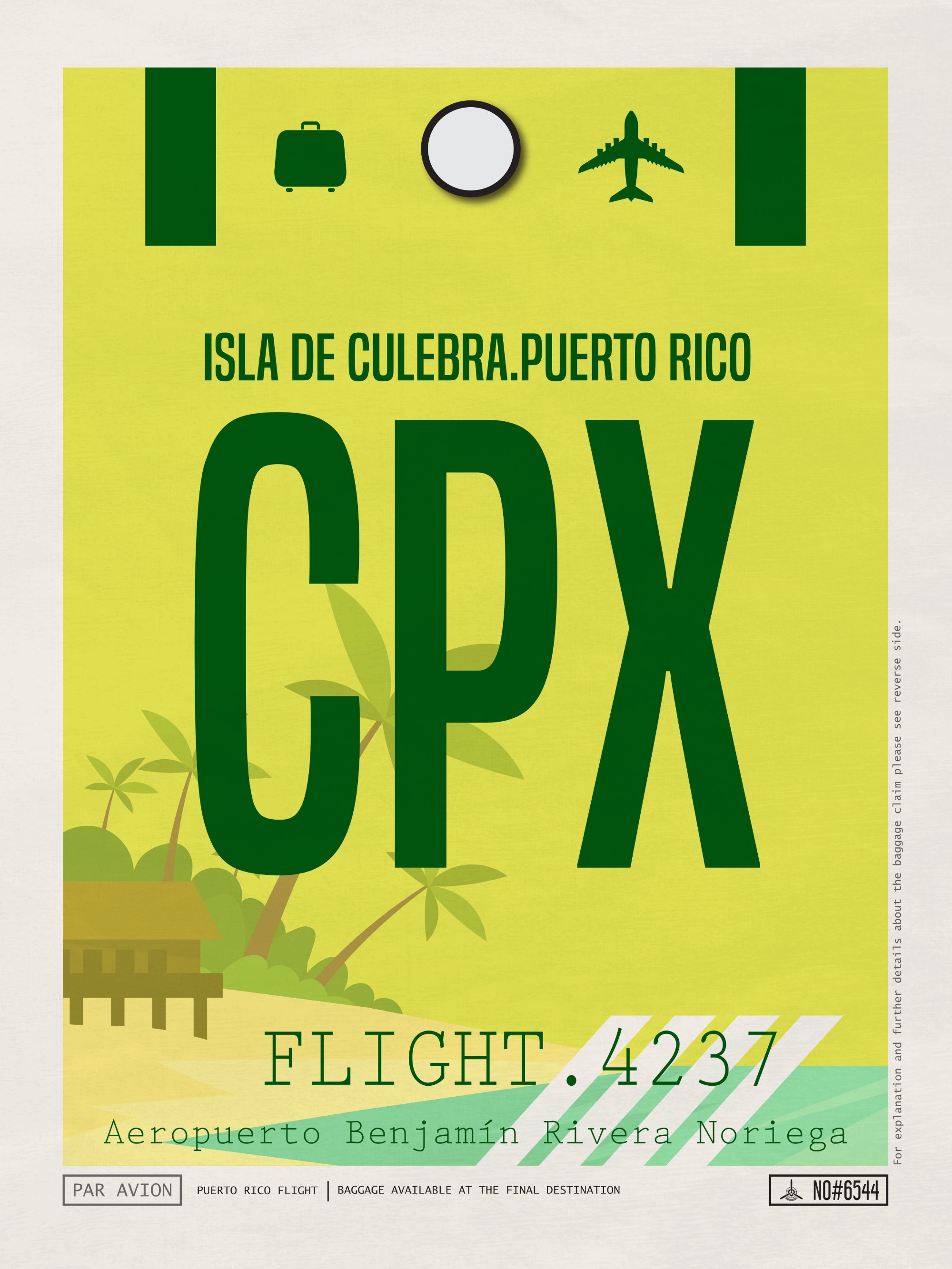 Isla de Culebra, Puerto Rico - CPX Airport Code Poster