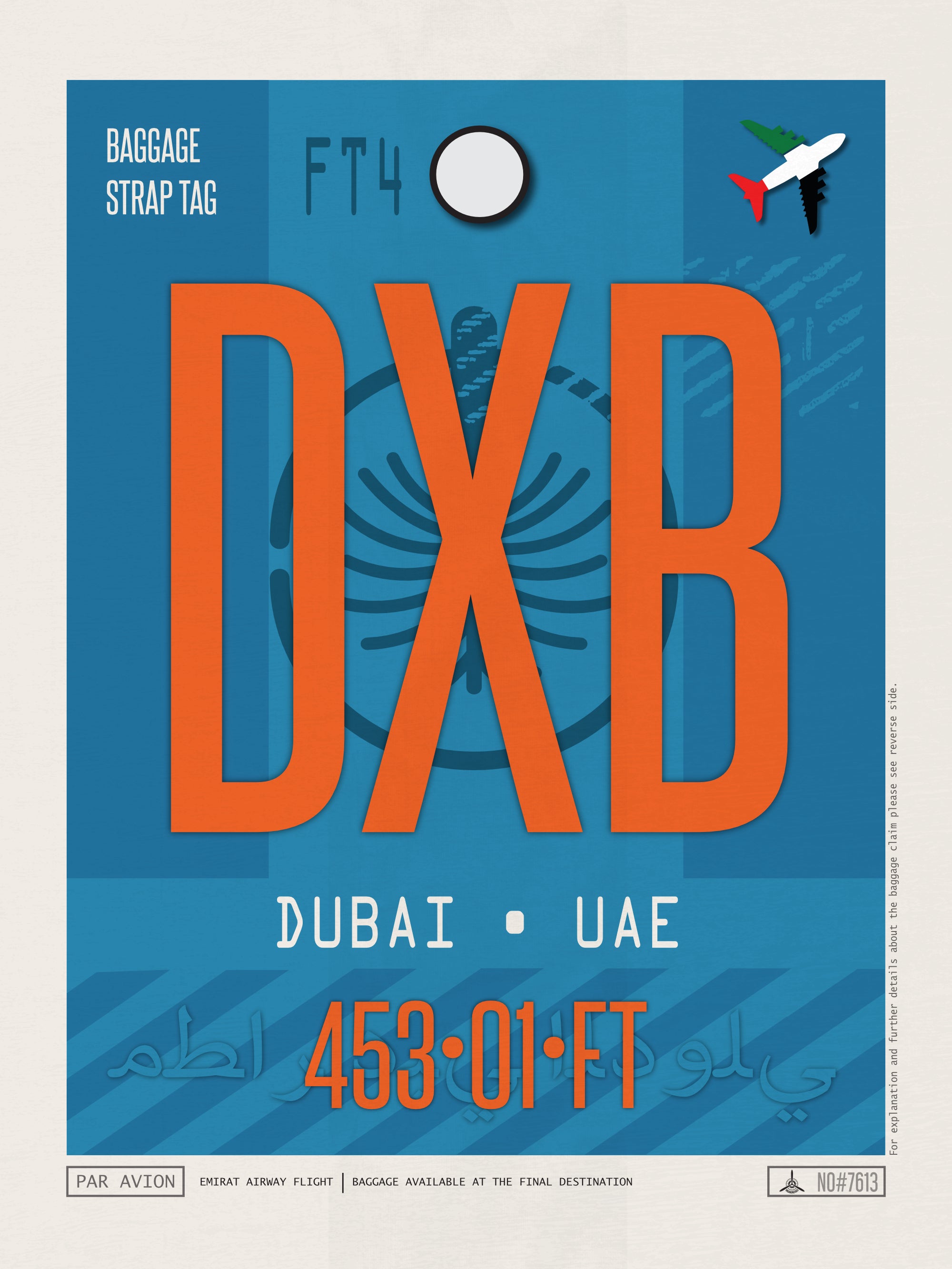 Dubai, UAE - DXB Airport Code Poster