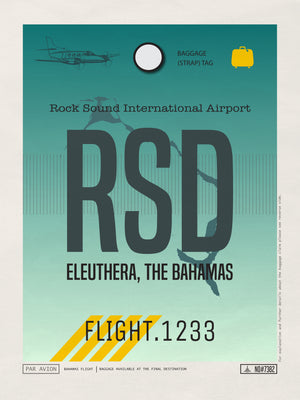 Eleuthera, Bahamas - RSD Airport Code Poster
