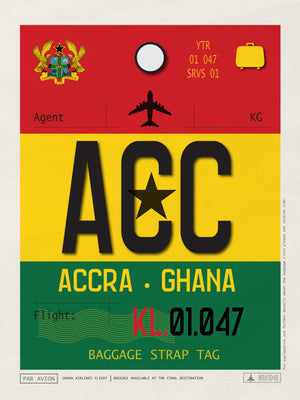Accra, Ghana - ACC Airport Code Poster
