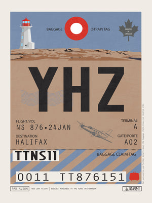 Halifax, Canada - YHZ Airport Code Poster