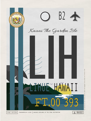 Lihue, Hawaii - LIH Airport Code Poster