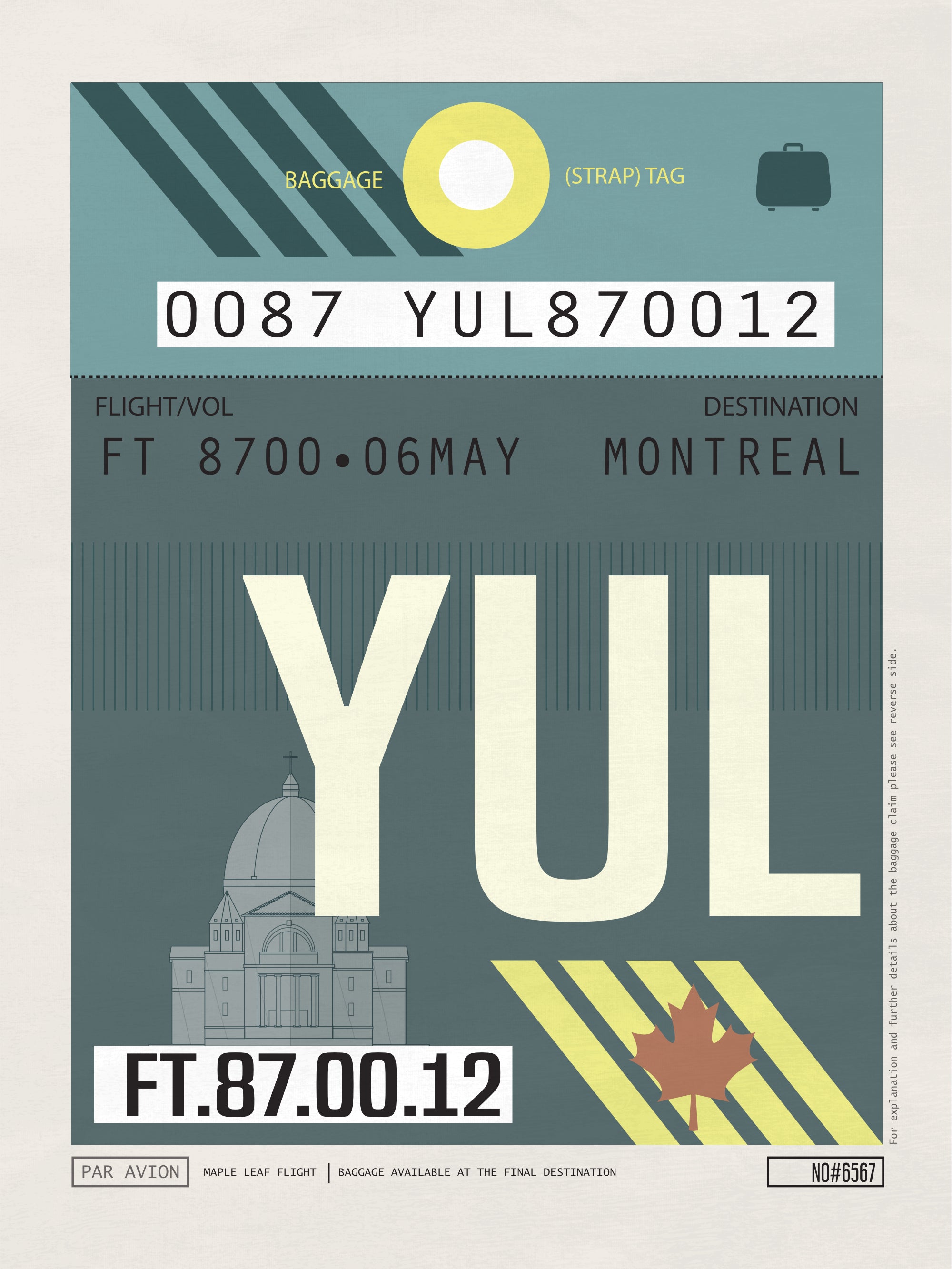 Montreal, Canada - YUL Airport Code Poster