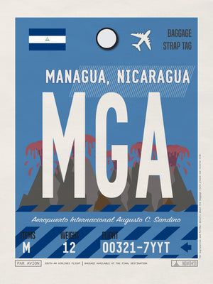 Managua, Nicaragua - MGA Airport Code Poster