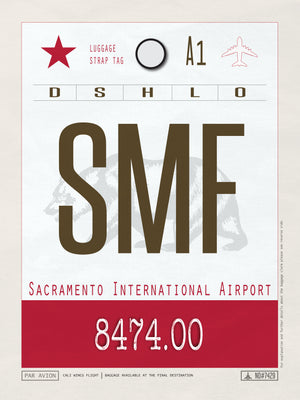 Sacramento, California, USA - SMF Airport Code Poster