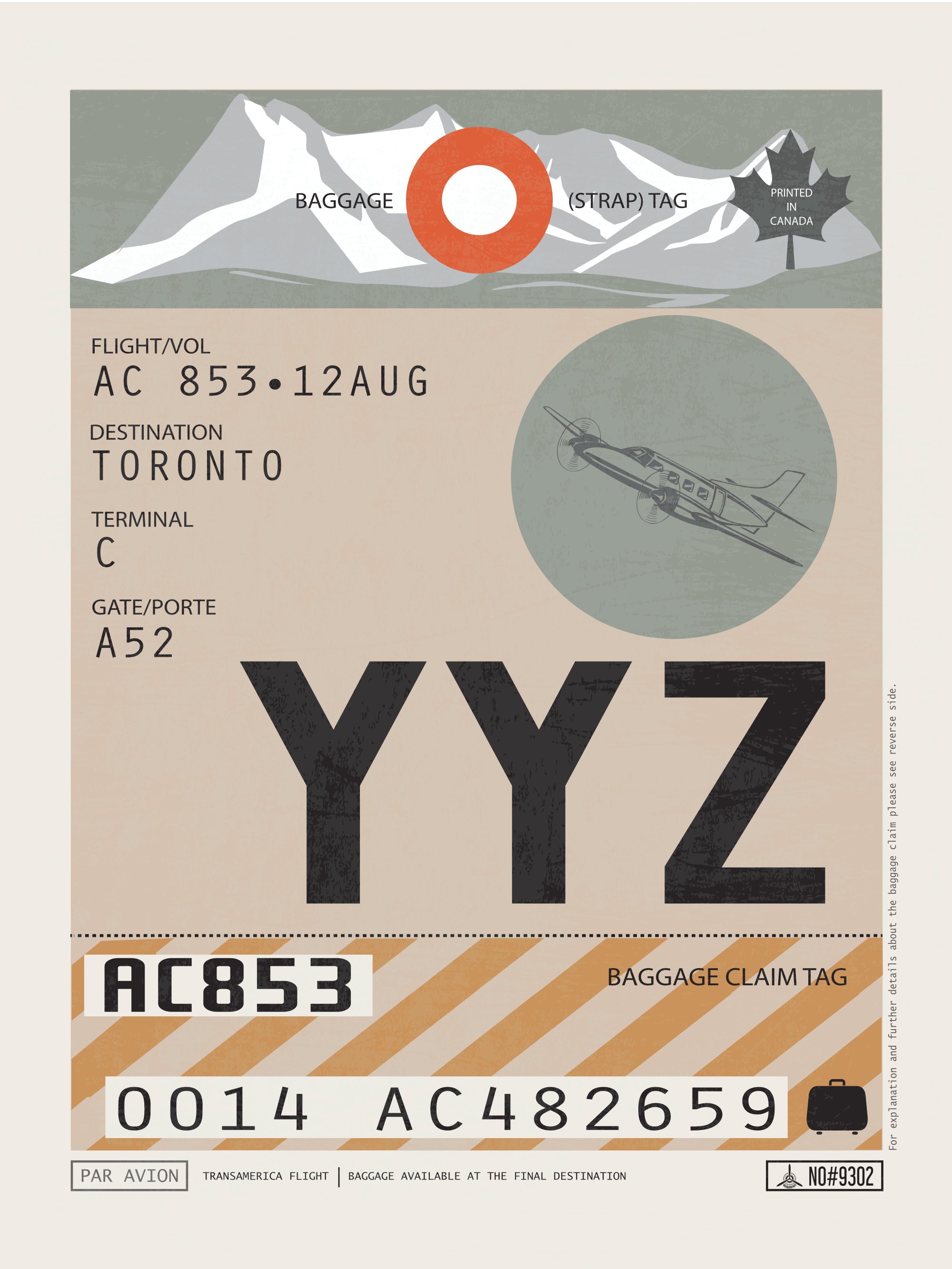 Toronto, Canada - YYZ Airport Code Poster
