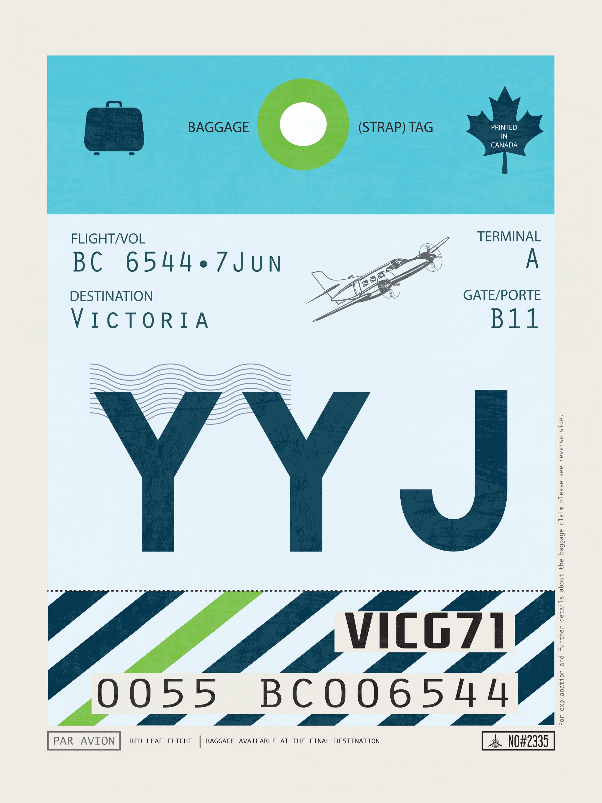 Victoria, Canada - YYJ Airport Code Poster