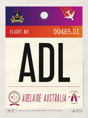 Adelaide, Australia - ADL Airport Code Poster