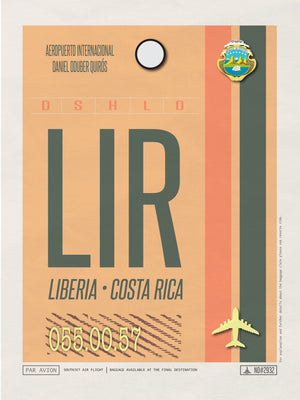 Liberia, Costa Rica - LIR Airport Code Poster