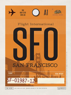 San Francisco, California USA - SFO Airport Code Poster