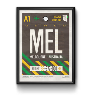 melbourne australia MEL airport tag poster luggage tag 