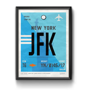 new york JFK airport tag poster luggage tag 
