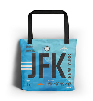 new york JFK tote airport tag bag