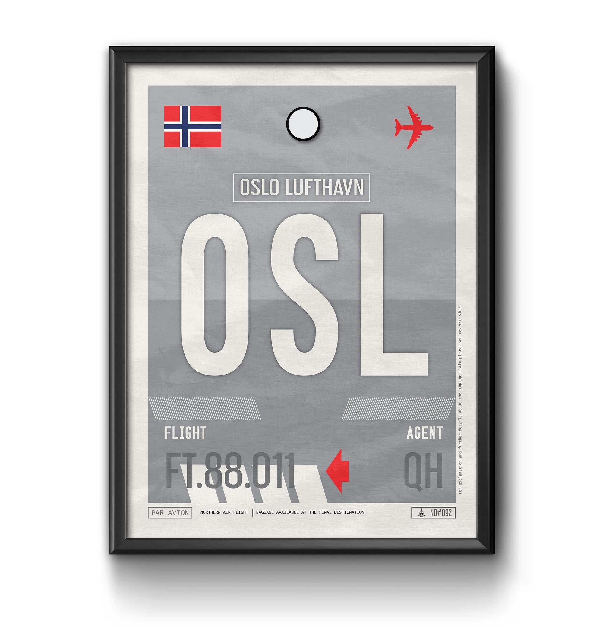 oslo norway OSL airport tag poster luggage tag 