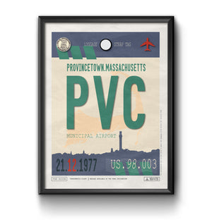 provincetown massachusetts PVC airport tag poster luggage tag 