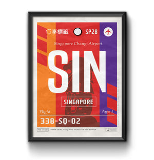 singapore SIN airport tag poster luggage tag 