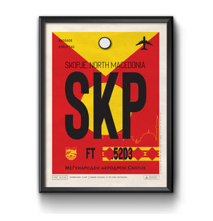 Skopje, North Macedonia - SKP Airport Code Poster