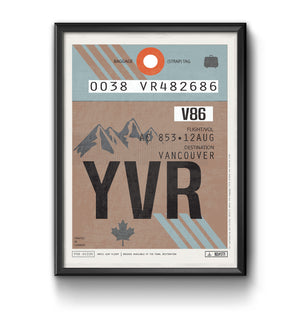 vanouver canada YVR airport tag poster luggage tag 